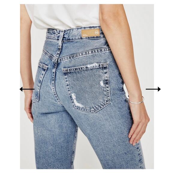 AG Adriano Goldschmied Alexxis Straight Leg Jeans Size 26 In Breeze Distressed - Picture 14 of 14